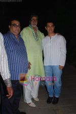 Amitabh Bachchan, Aamir Khan at Big B_s birthday celebrations in Jalsaa, Juhu, Mumbai on 11th Oct 2010 (12).JPG